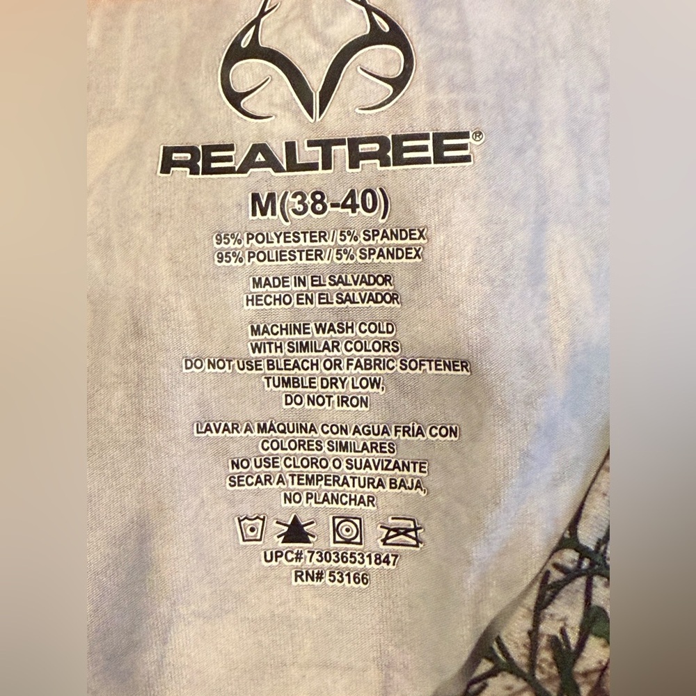 Real Tree Camouflage Shirt Mens Medium Hunting Fishing Long Sleeve Stretch - Picture 2 of 4